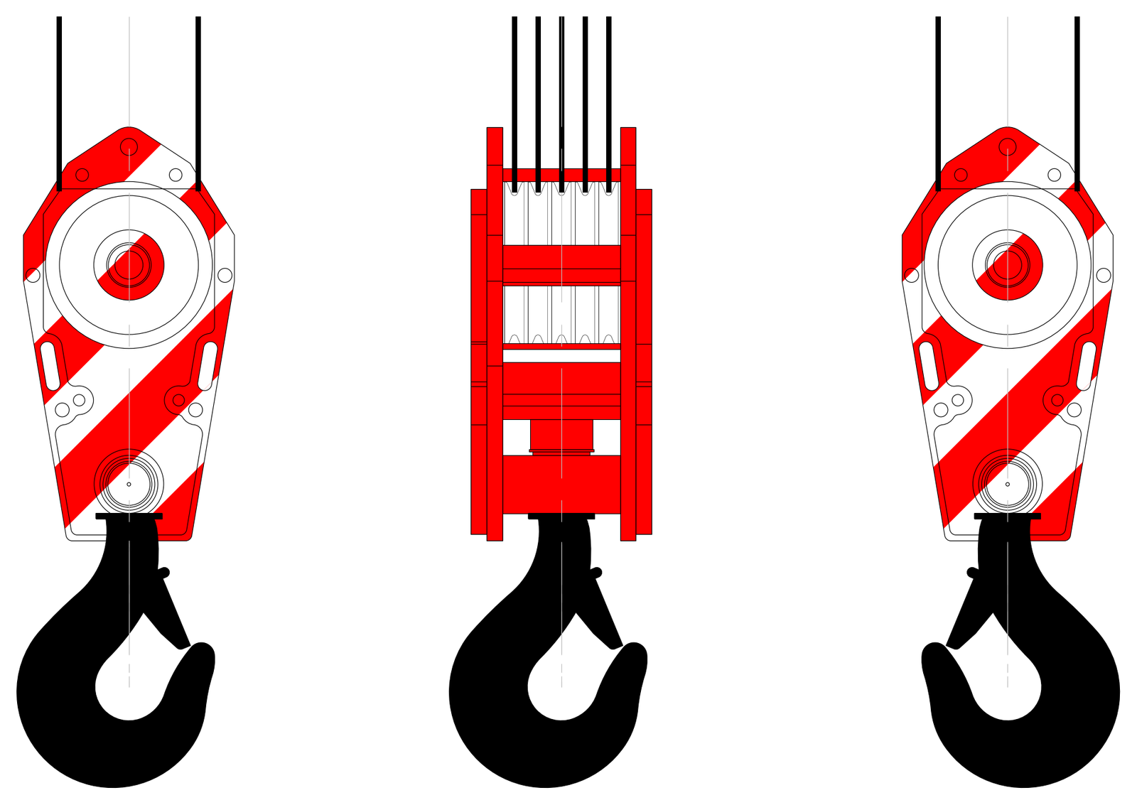 Crane Hook and Sheave Blocks – free CAD block preview