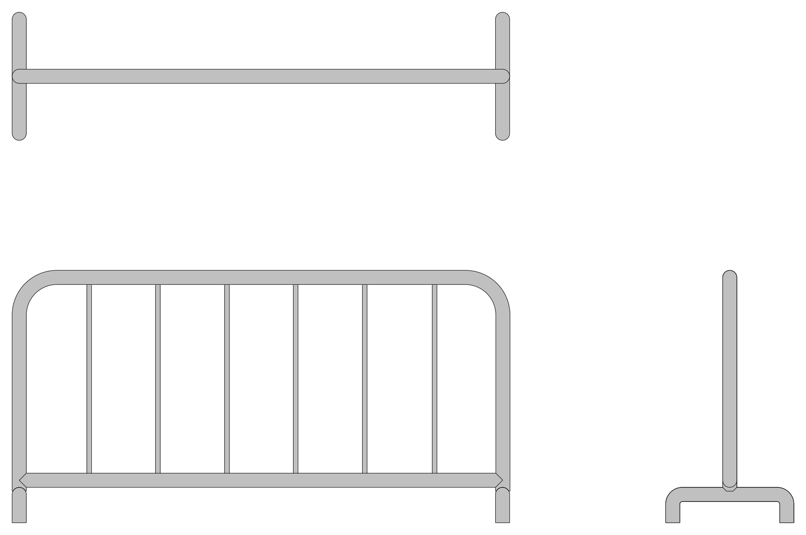 Crowd Control Barrier – free CAD block preview