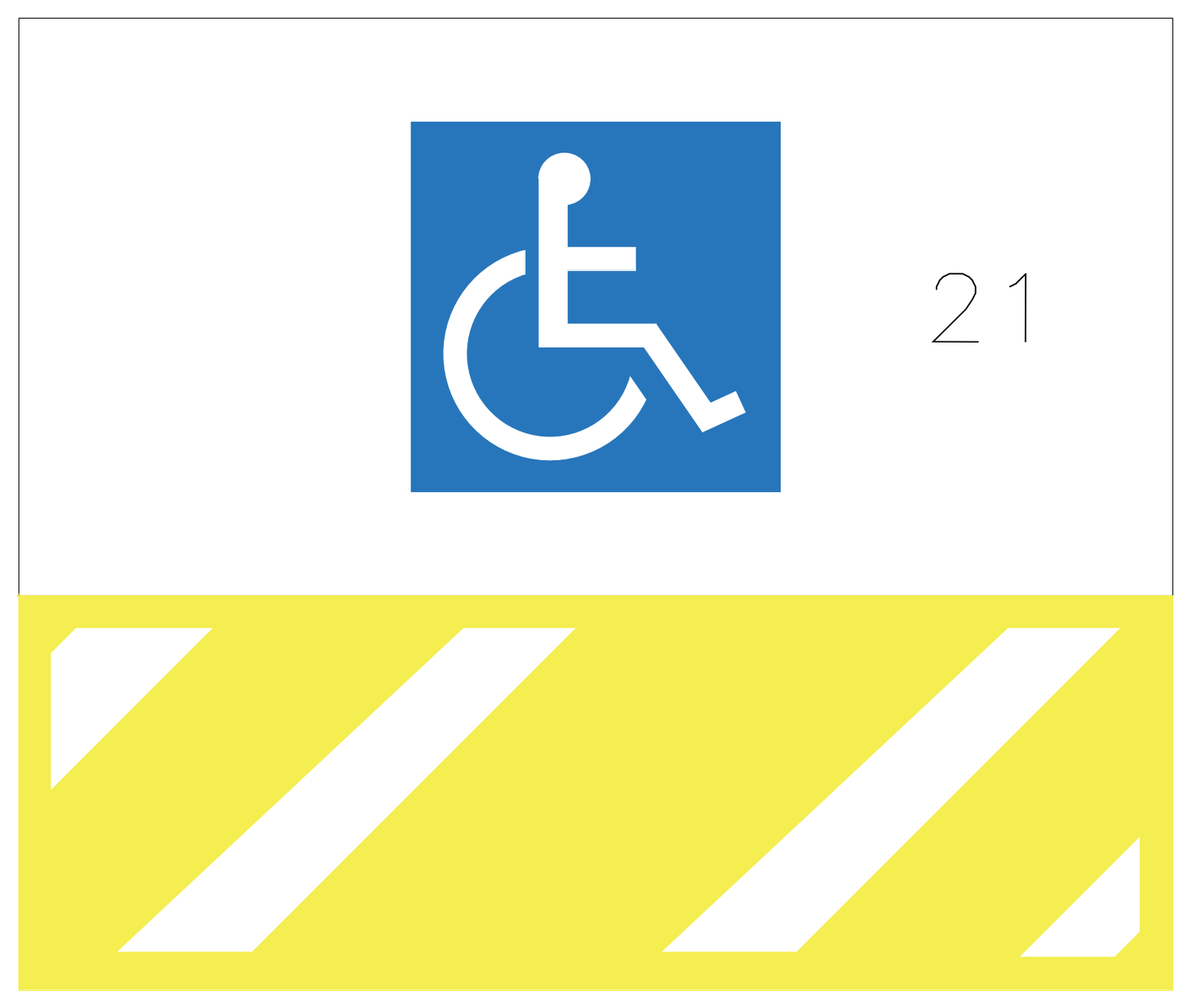 Disabled Car Parking Bay Plan – free CAD block preview