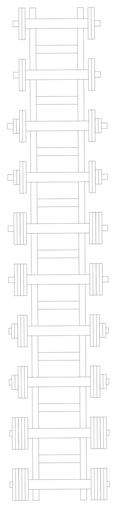 Dumbbell Rack - Plan View CAD block preview