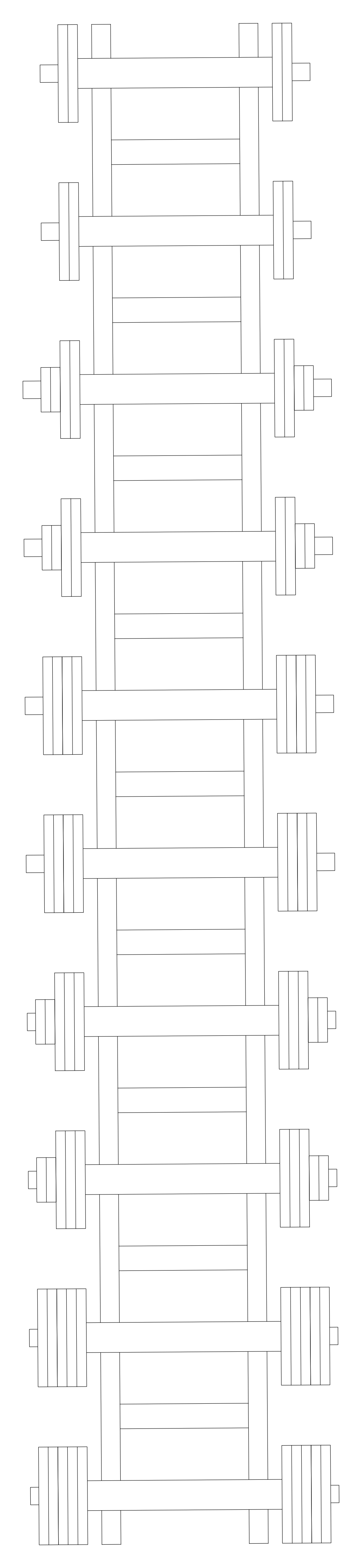 Dumbbell Rack - Plan View – free CAD block preview