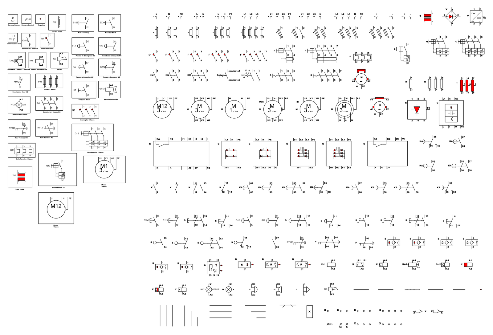 Electrical Control Schematic Symbols Template – free CAD block preview