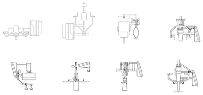 Gym Equipment Plan Views CAD block preview