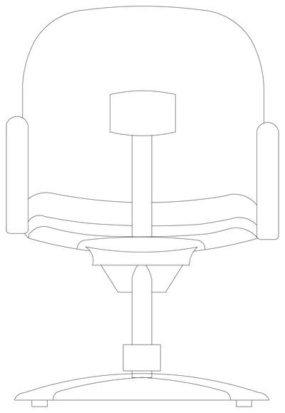 Office Chair - Rear Elevation CAD block preview