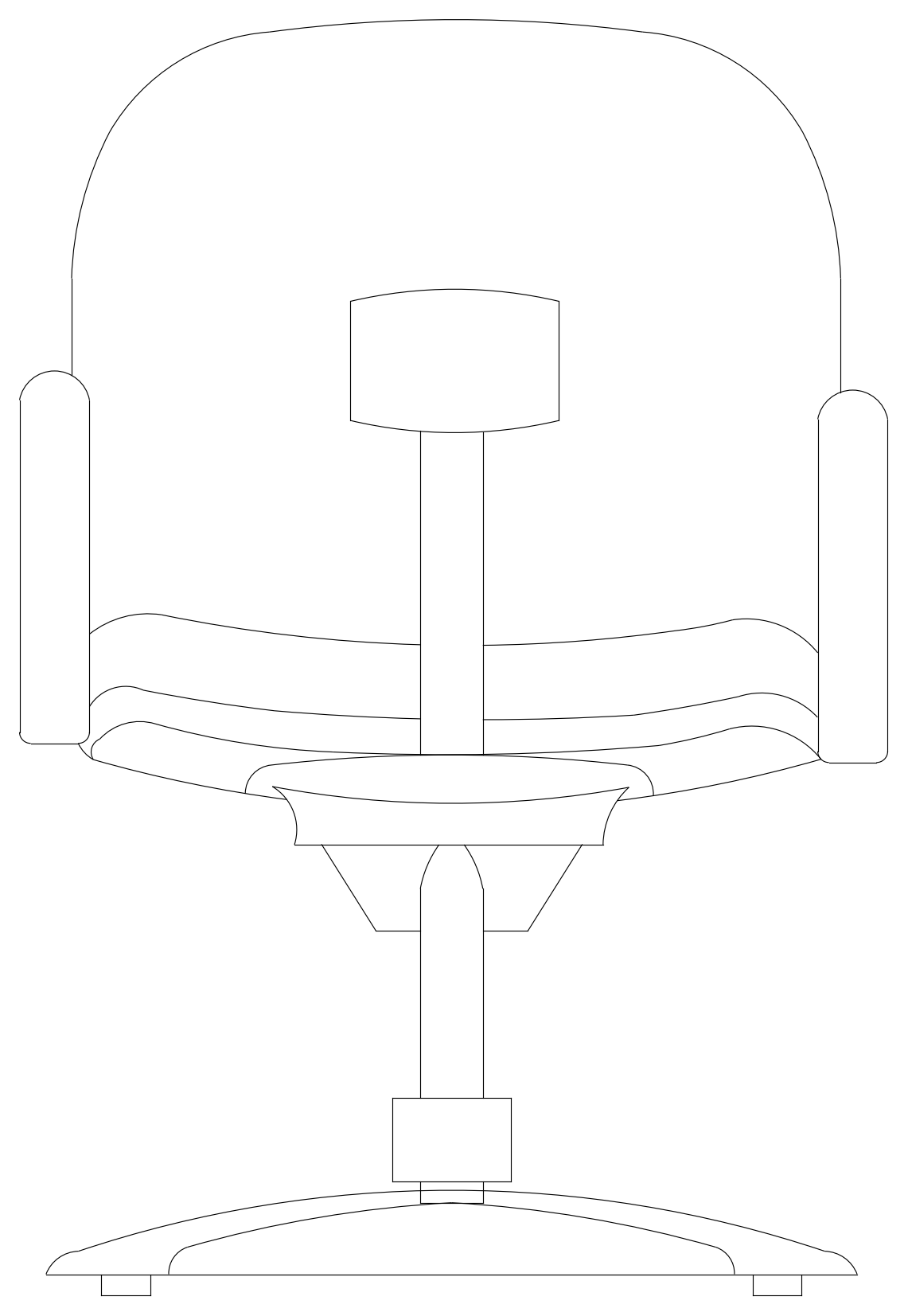 Office Chair - Rear Elevation – free CAD block preview
