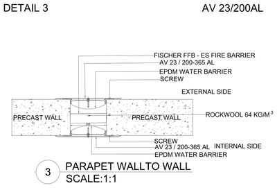 Parapet Wall to Wall Flashing Detail CAD block preview