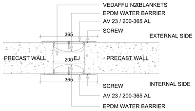 Precast Wall to Wall Isolation Junction Detail CAD block preview