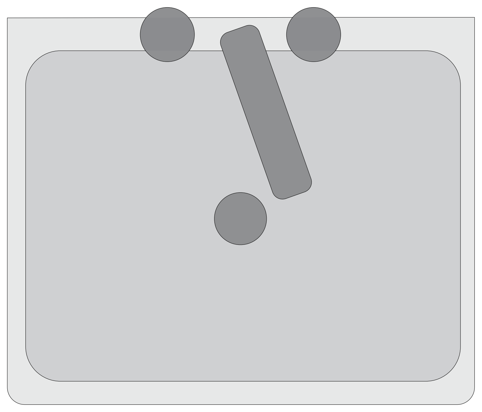 Rectangular Sink with Mixer Tap - Plan View – free CAD block preview
