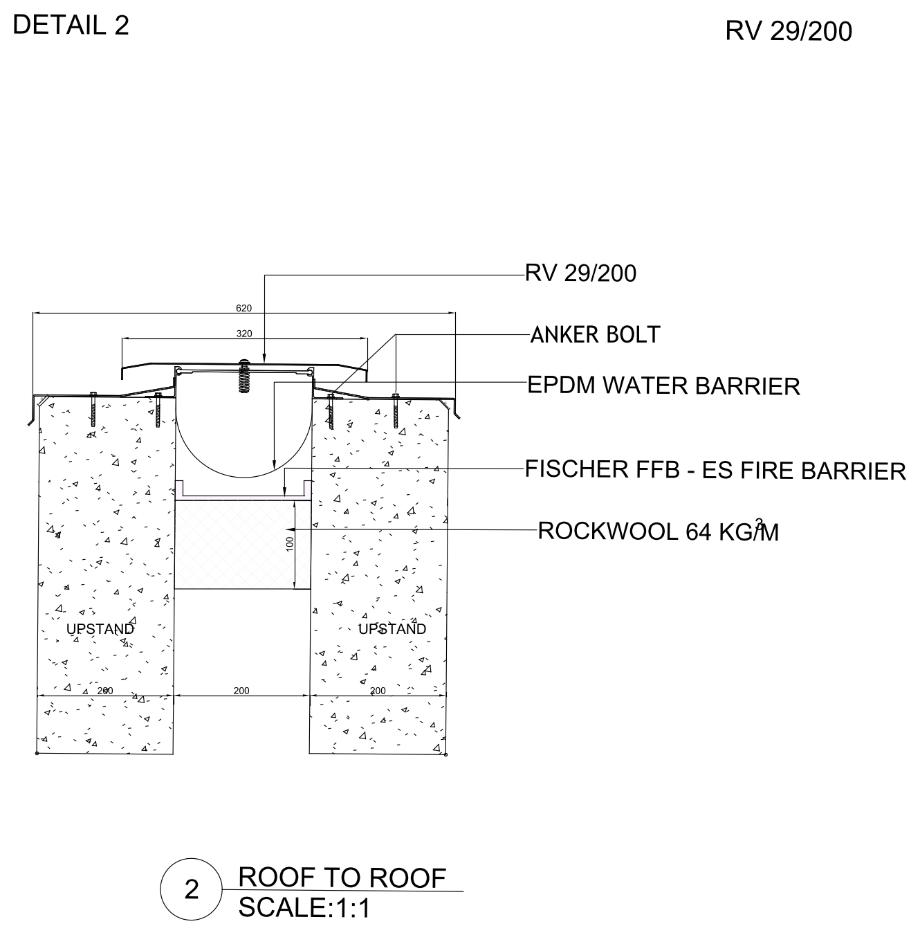 Roof to Roof Flashing Detail – free CAD block preview