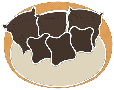Round Daybed with Cushions - Plan View CAD block preview