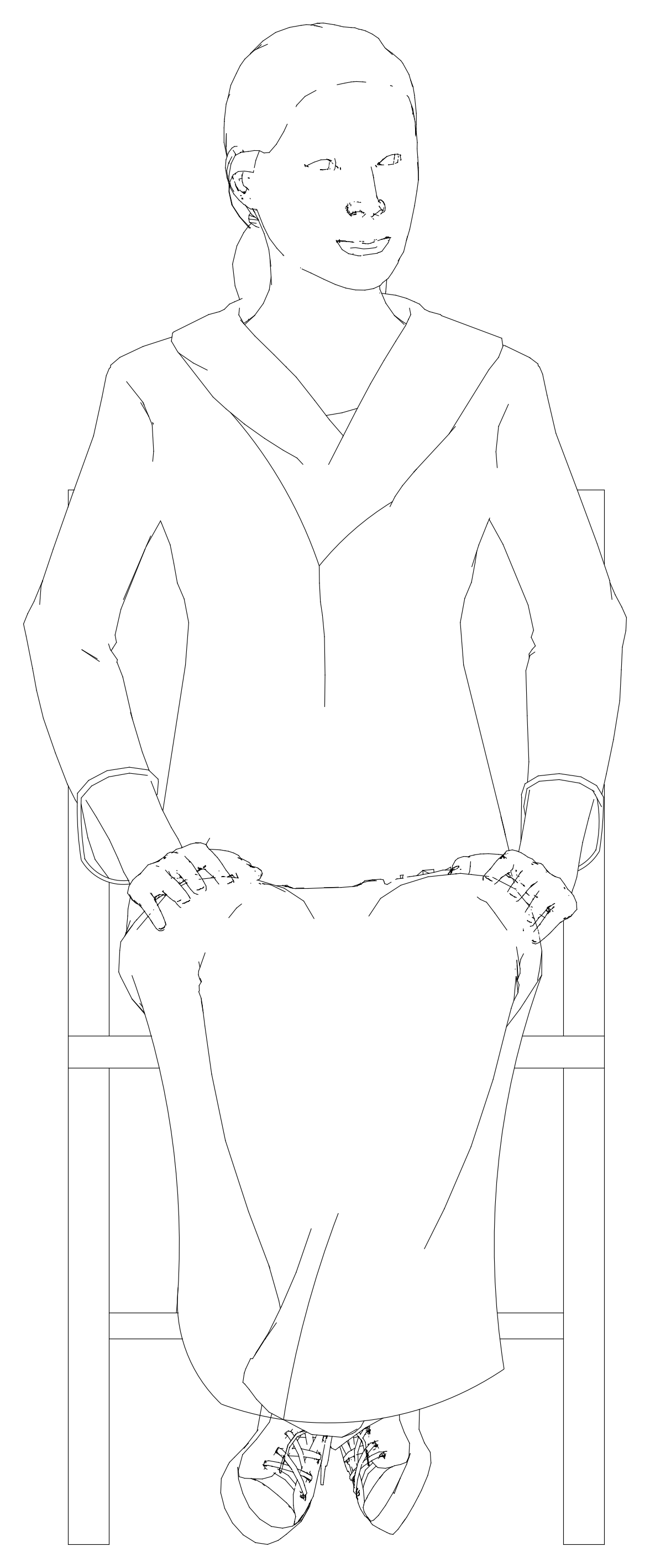 Seated Female Choir Member – free CAD block preview
