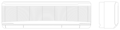Slimline Split System Air Conditioner - Elevations CAD block preview