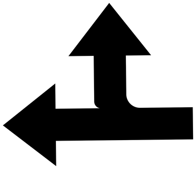Solid Arrow - Ahead or Left CAD block preview