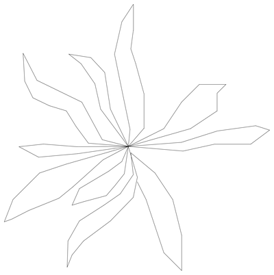 Spiky Leaved Plant in Plan View CAD block preview