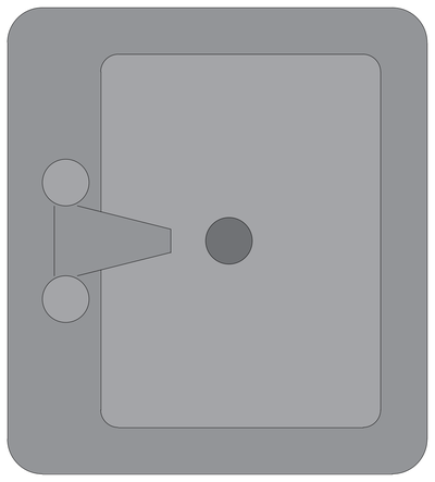 Square Sink with Two-Handle Tap - Plan View CAD block preview