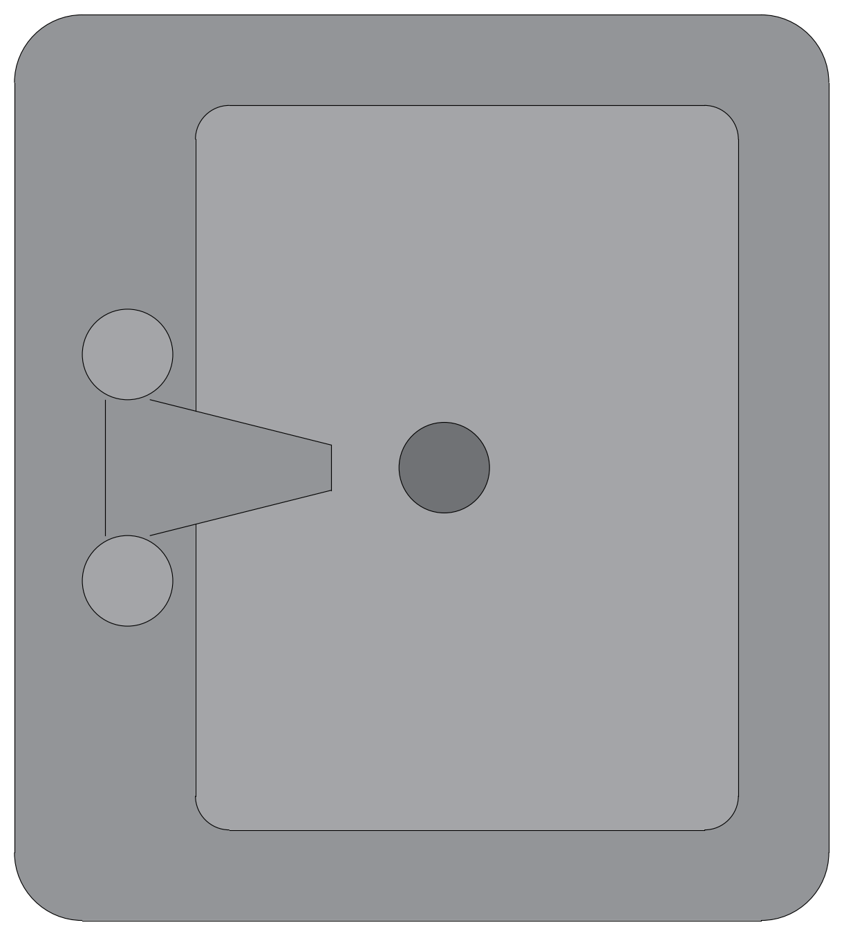 Square Sink with Two-Handle Tap - Plan View – free CAD block preview