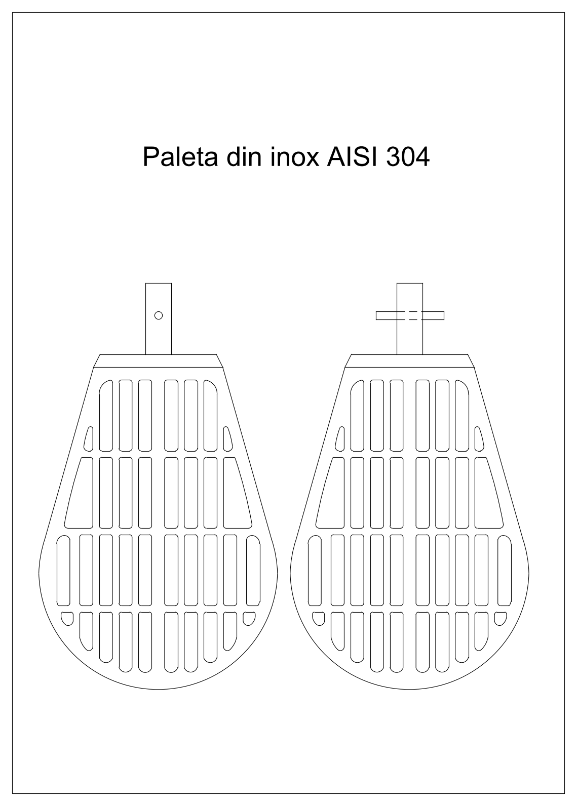 Stainless Steel Slotted Paddle (AISI 304) – free CAD block preview