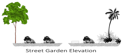 Street Garden Elevation CAD block preview