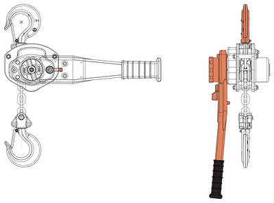 Tiger Lever Hoist 1.5t CAD block preview