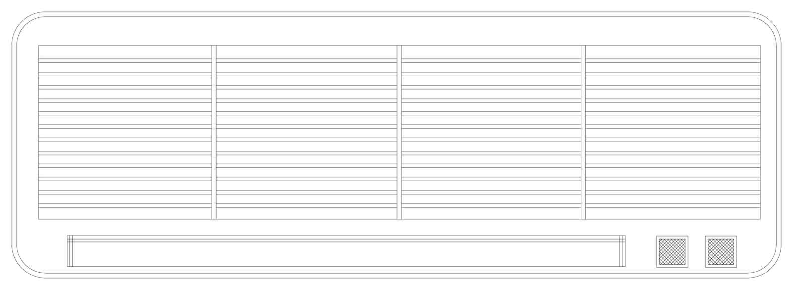 Wall Mounted Air Conditioner Indoor Unit - Front Elevation – free CAD block preview