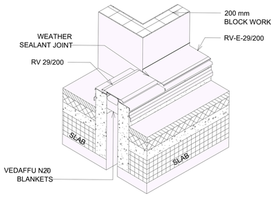 Wall to Roof Flashing Detail - Isometric View 1 CAD block preview