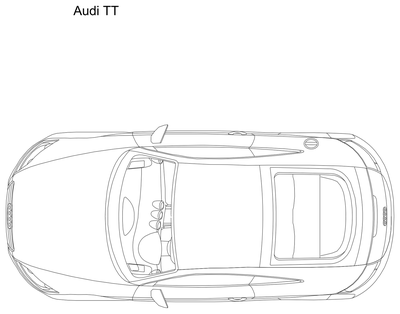 Audi TT - Plan View CAD block preview