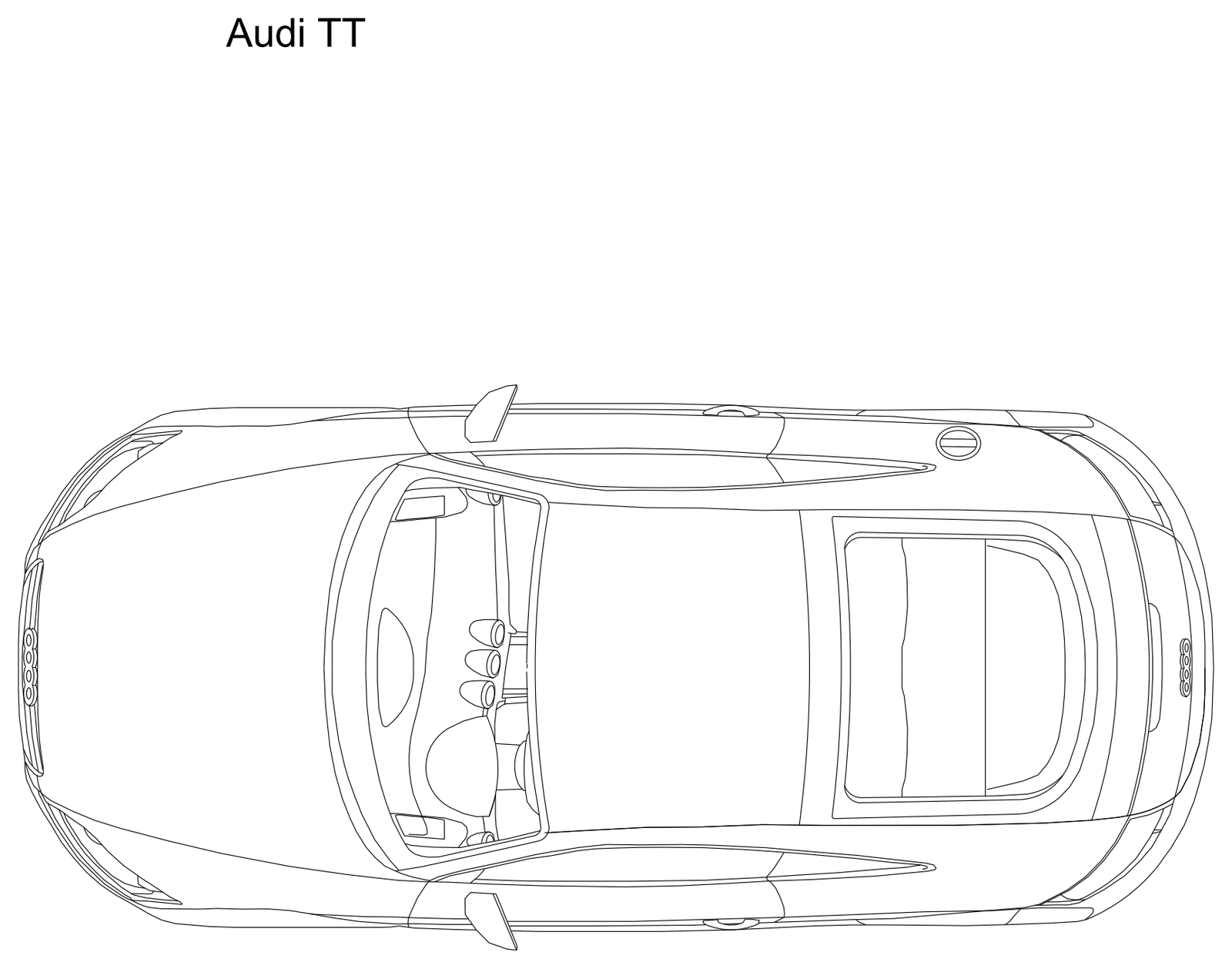 Audi TT - Plan View – free CAD block preview