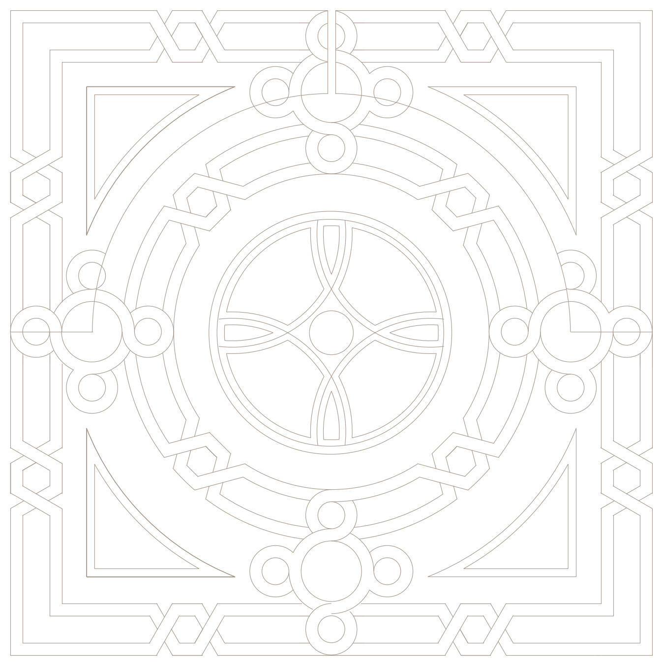 Decorative Geometric Window Grille – free CAD block preview