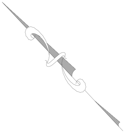 Decorative Ribbon North Arrow CAD block preview