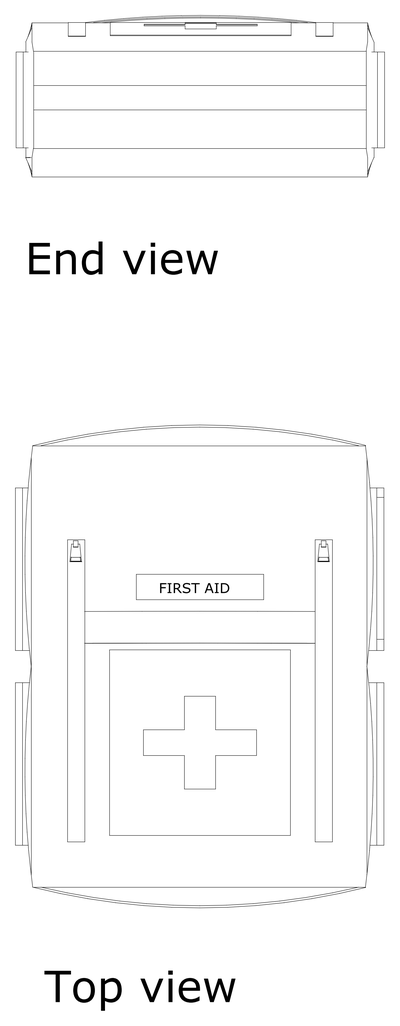 First Aid Kit - Top and End View CAD block preview