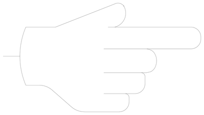Pointing Hand Outline - Mirrored CAD block preview
