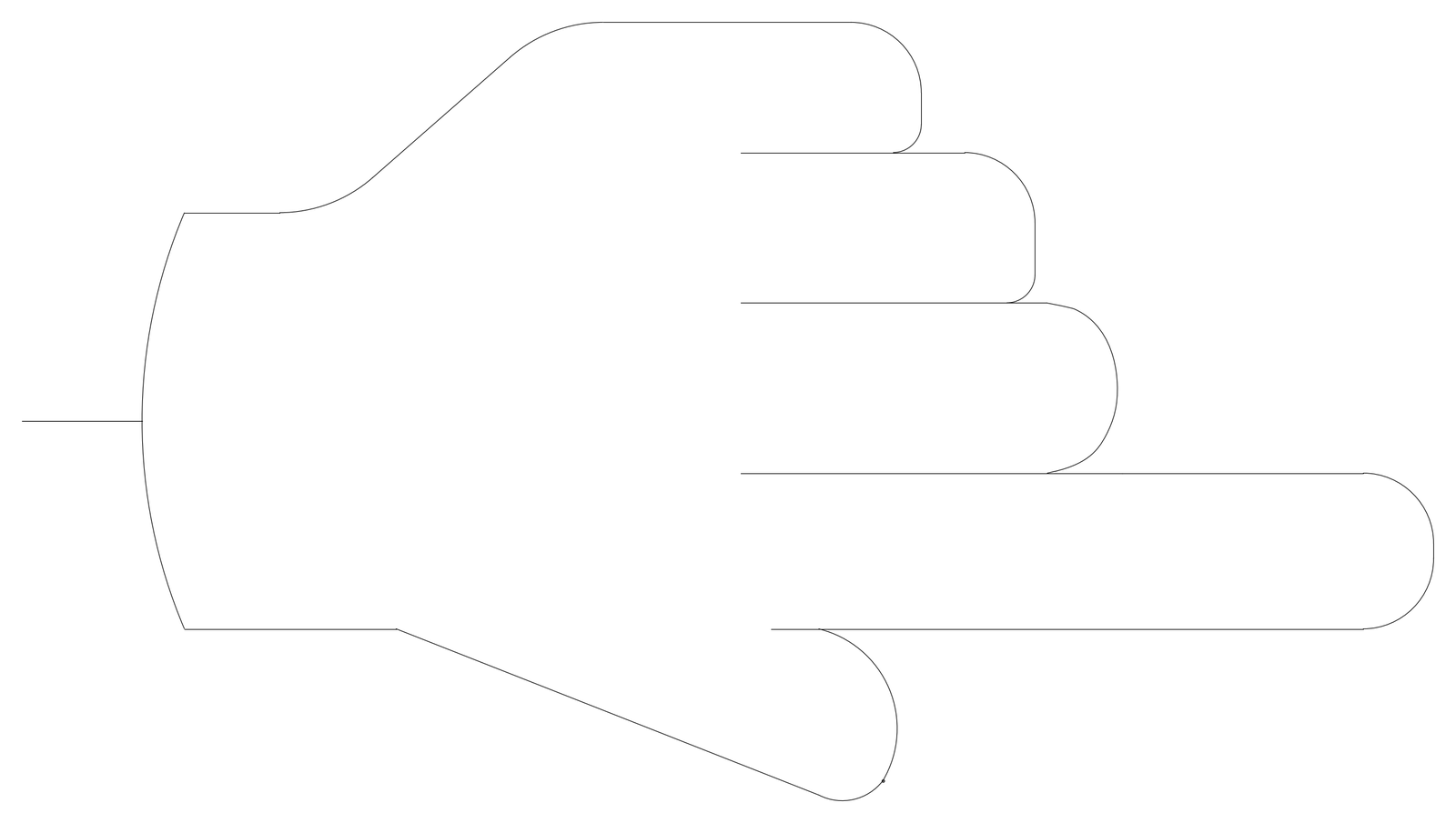 Pointing Hand Outline – free CAD block preview