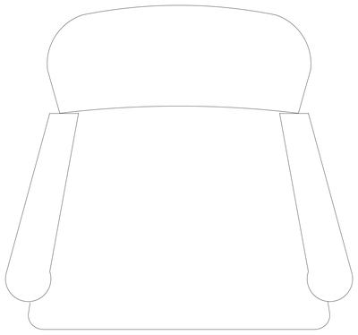 Rolled-Arm Armchair - Plan View CAD block preview