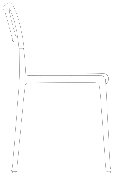 Side Chair - Side Elevation CAD block preview