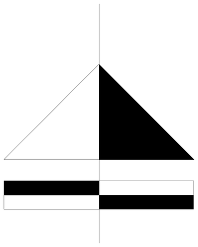 Split Triangle North Point with Scale Bar CAD block preview