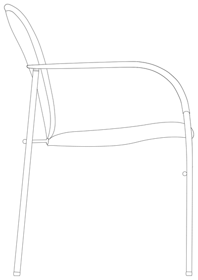 Tubular Frame Armchair - Side Elevation CAD block preview